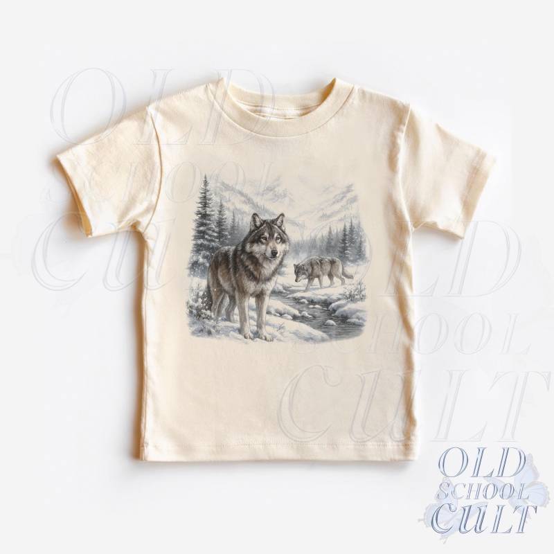 Retro Wolf Kleinkind Shirt, Vintage 90Er Jahre Wölfe Natur Kinder Outfit, Natürliches Boho Erwachsenen Wildtiere T-Shirt, Kleinkind - & von OldSchoolCulture