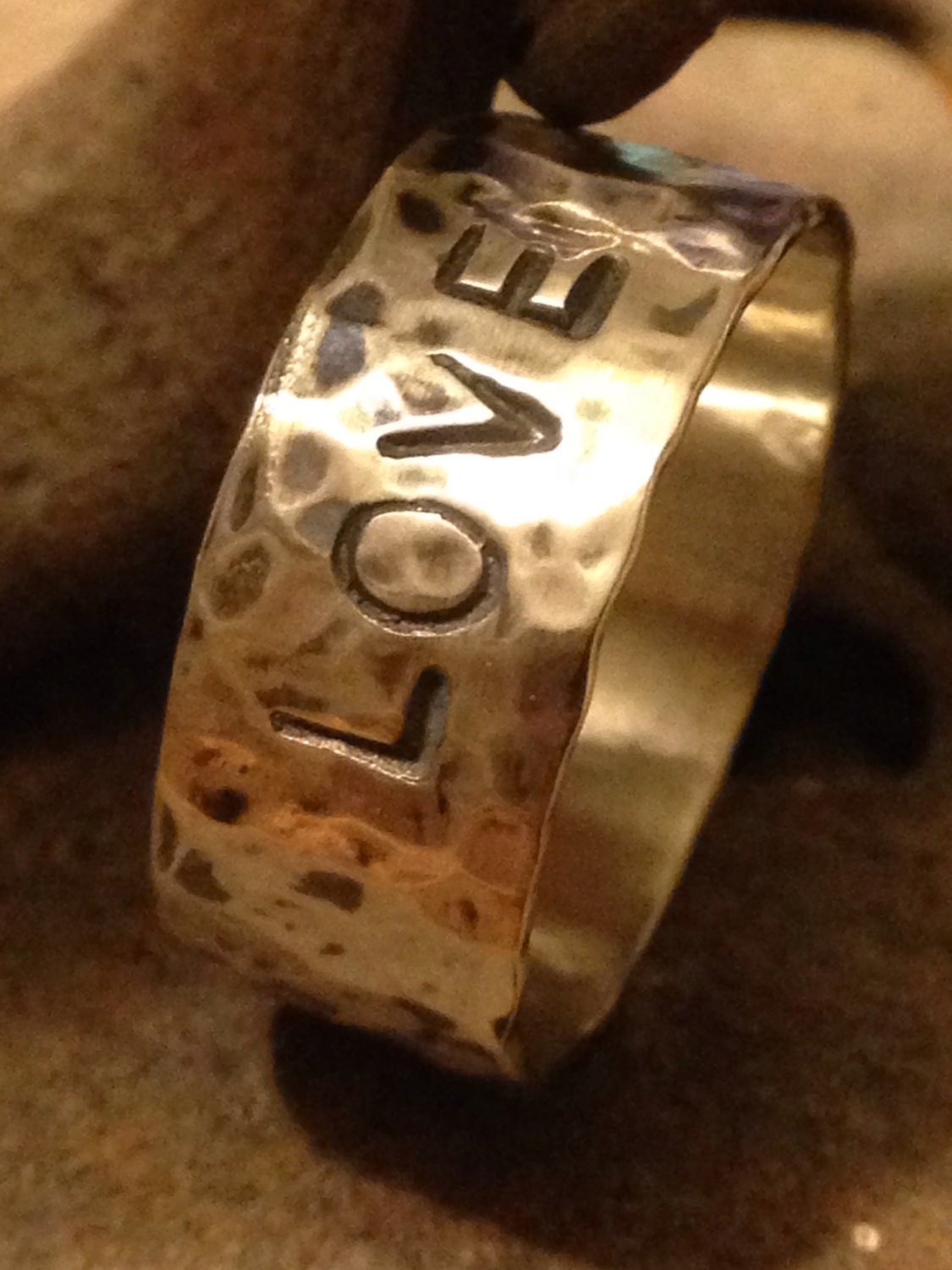 Benutzerdefinierte Gehämmert, Sterling 925Er Silber Ring Gestempelt Benutzerdefinierte Gehämmert, Sterling 925Er Silber Ring Gestempelt von OldSchoolKreations