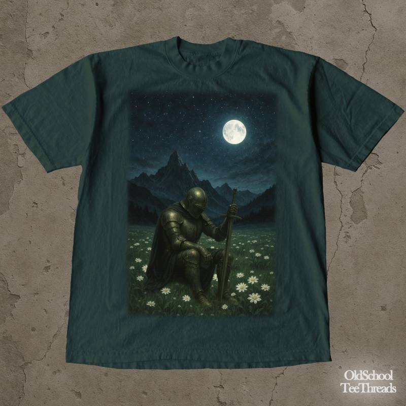 Dark Fantasy Ritter Grafik T-Shirt, Vintage Darkfantasy Kleidung, Retro Mittelalter Baumwolle T-Shirt Dark Fantasy Ritter Grafik T-Shirt, Vintage Darkfantasy Kleidung, Retro Mittelalter Baumwolle T-Shirt von OldSchoolTeeThreads