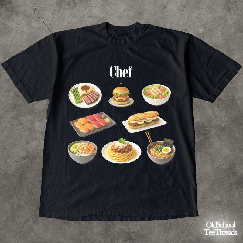 Koch Grafik T-Shirt Food Print Unisex Baumwoll T-Shirt - Foodie Geschenk Koch Grafik T-Shirt Food Print Unisex Baumwoll T-Shirt - Foodie Geschenk von OldSchoolTeeThreads