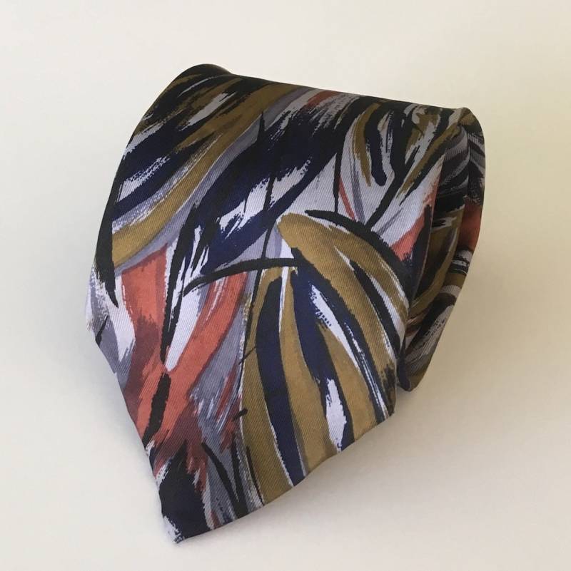 Ted Lapidus Krawatte, Seide Luxus Herren High-End-Krawatte, Designer Krawatte in Grau, Schwarz, Braun, Dunkelblau Und Rot von OldSchoolTies