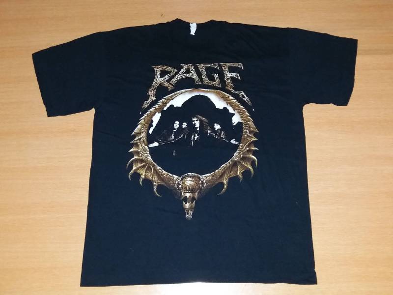 Vintage 90Er Jahre Wut Ende Aller Tage Tour Konzert Deutscher Power Metall Promo Rare 80Er-T-Shirt-T-Shirt von OldSchoolZone