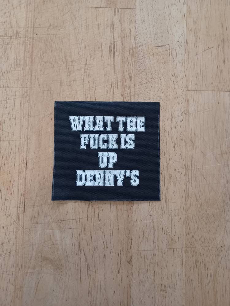 What The Fck Is Up Dennys Diy Punk Patch Auf Leinwand von OldScratchJackets