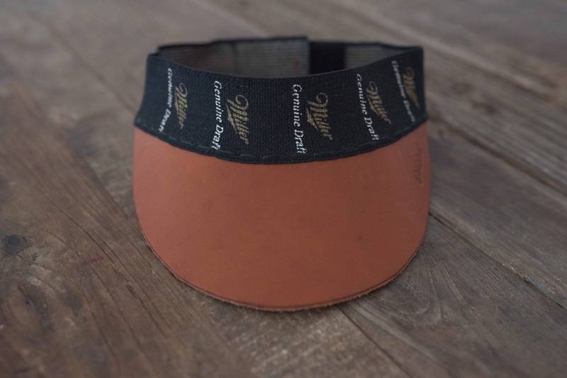 Full Cut Miller Beer Ledervisier, Reflex Kollektion Von Old Soul Visors von OldSoulVisors