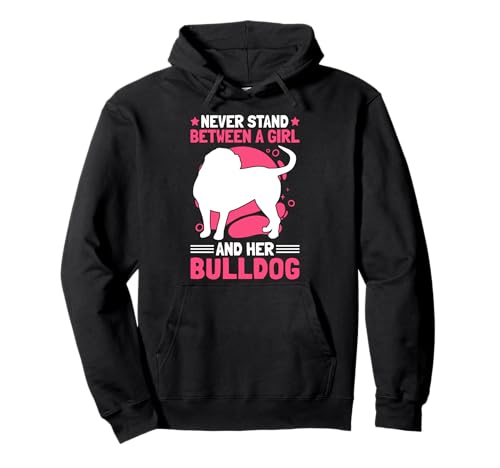 Mädchen mit Olde English Bulldogge Englische Bulldogge Pullover Hoodie von Olde English Bulldogge Englische Bulldogge