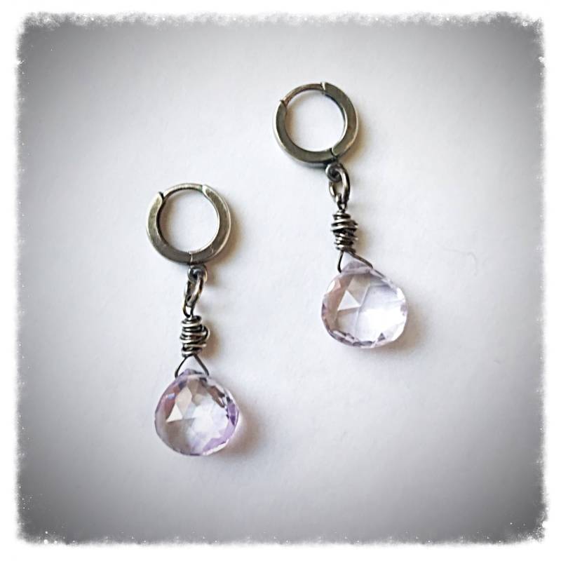 Amethyst Und Silber Baumeln Ohrringe Handgemachte Schmuck Geschenk Für Geburtstag Jahrestag Oder Brautjungfer von OldeDogNewTricks
