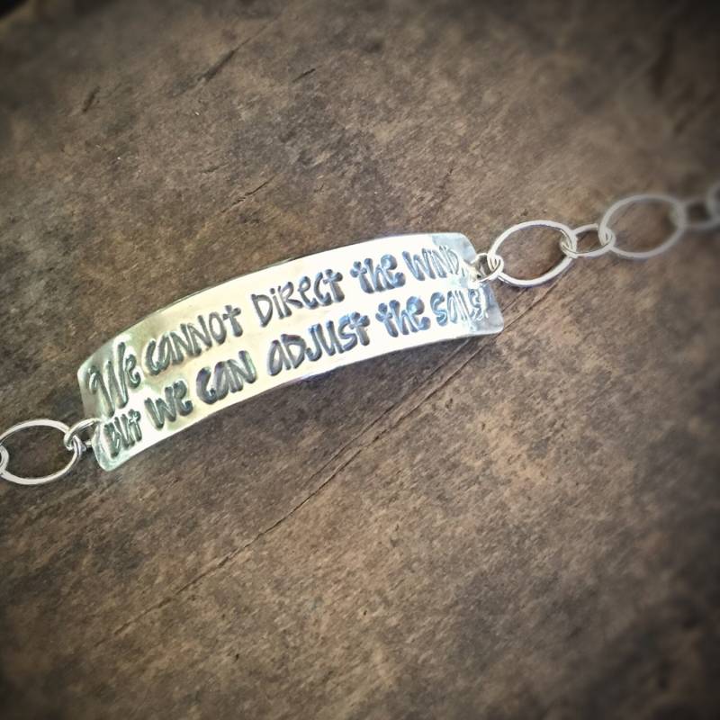 Inspirierendes Ozean Schmuck Zitat Armband, Strand Mit Gravur, Affirmation Geschenk Für Sie, Boho Schmuck, Segel von OldeDogNewTricks