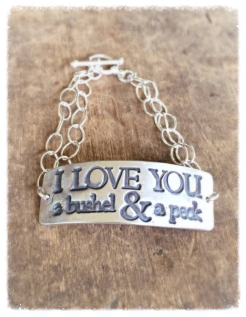 Scheffel Und Ein Peck Handgemachtes Silberarmband, Einzigartiger Geschenk Affirmations-Schmuck, Maßgeschneidertes Graviertes Armband, Inspirierende von OldeDogNewTricks