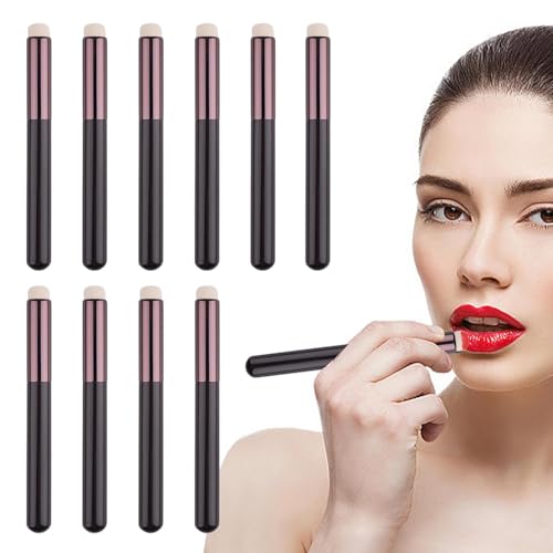 Reise-Lippenpinsel, Set mit 10 Make-up-Applikatoren, Mehrzweck-Lippen-Make-up-Pinsel, rundes Ende, Beauty-Werkzeug für Frauen und Mädchen von Oldmoom