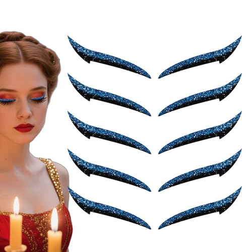 Wiederauffüllbare Augen Liner Sticker | Lidschatten Wimpern Aufkleber | 10 Stück wasserfeste Augen Make Up Aufkleber, langanhaltende Lidschatten Streifen für Damen und Mädchen von Oldmoom