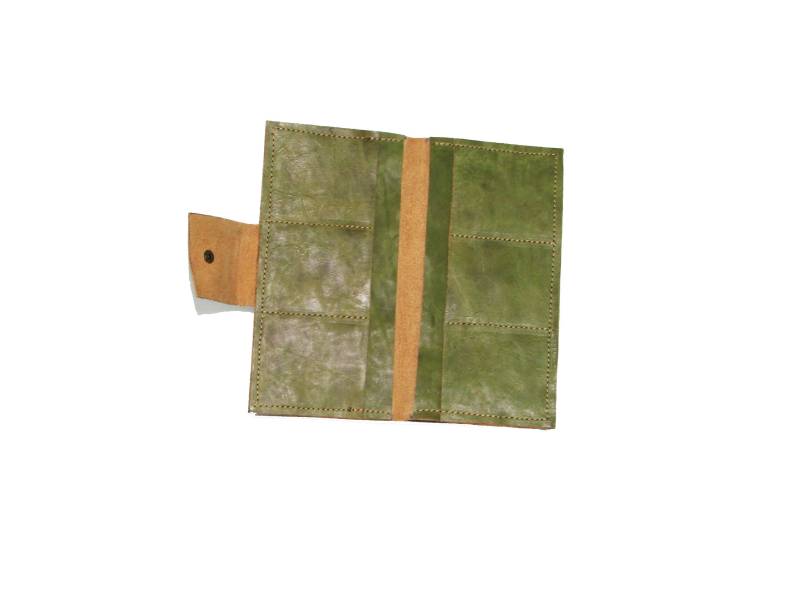 Distressed Grün Leder-Geldbörse von Oldries