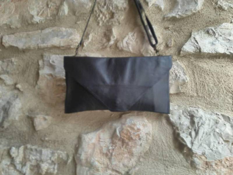 Schwarz Leder Tasche Clutch Schwarz Leder Tasche Clutch von Oldries