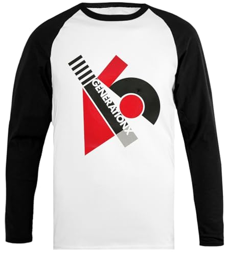 Generation X Baseball Unisex T-Shirt Weiß Schwarz Ärmelshirt von Oldrytee