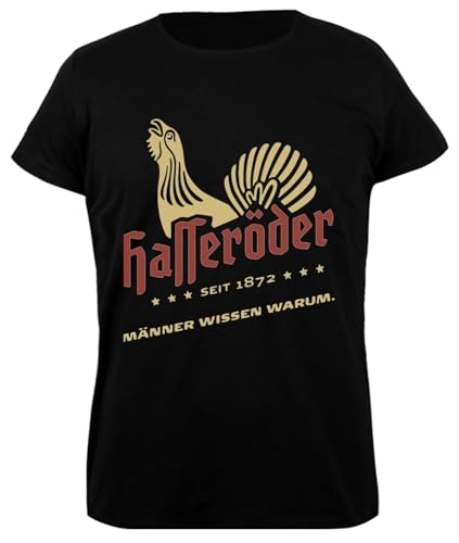 Hasseroder Baumwolle Damen T-Shirt Schwarz Damen von Oldrytee