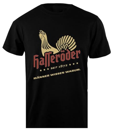 Hasseroder Baumwolle Herren T-Shirt Schwarz Herren von Oldrytee