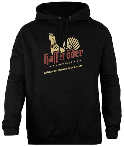 Oldrytee Hasseroder Schwarzer Sweatshirt-Kapuzenpullover, Unisex, Einfache Passform von Oldrytee