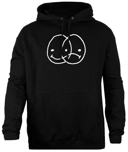 Oldrytee Laserluca - Smiley Schwarzer Sweatshirt-Kapuzenpullover Unisex Einfache Passform von Oldrytee