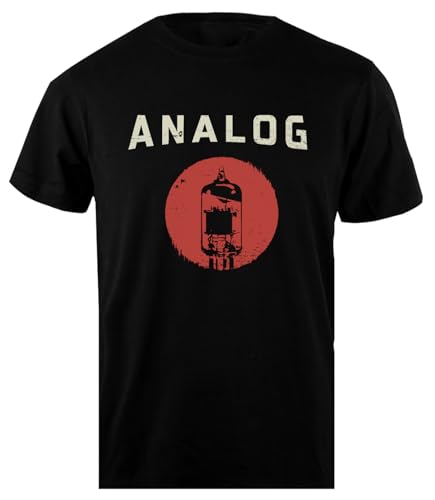 Vacuum Tube Analog Distressed Baumwolle Herren T-Shirt Schwarz Herren von Oldrytee