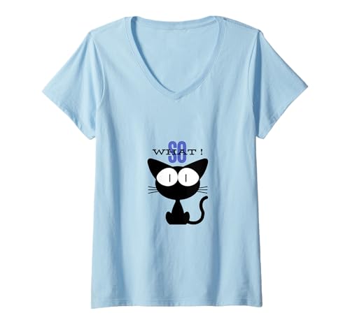Damen Hip Hop Oldschool Style So What ! T-Shirt mit V-Ausschnitt Damen Hip Hop Oldschool Style So What ! T-Shirt mit V-Ausschnitt von Oldschool