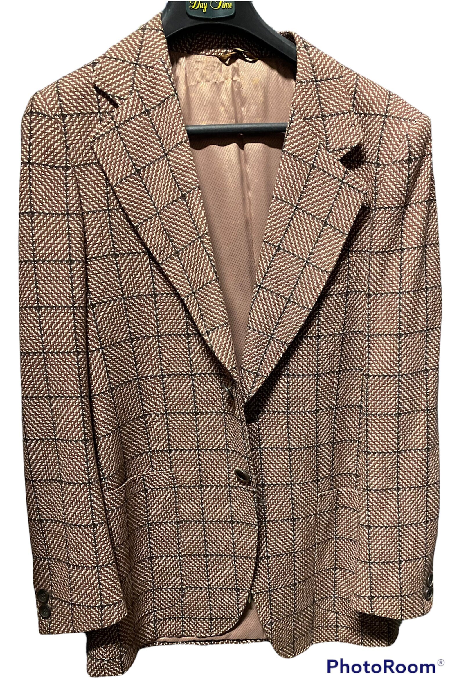 70Er-Jahre-Vintage-Jacke Aus Reiner Wolle in Burgund Und Weiß Mit Schottenkaro/Made Italy/By Mabro/Burgund Karierte Jacke Den 70Er-Jahren/Made von OldschoolvintageIT
