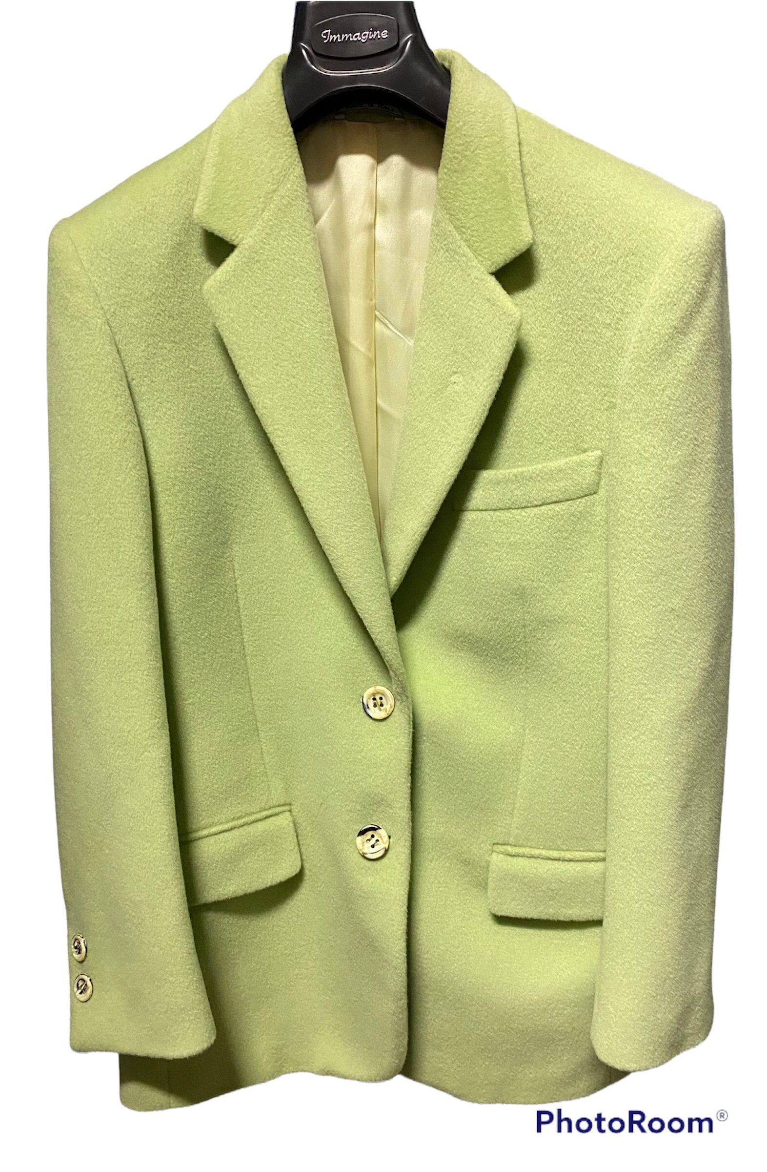 80Er Jahre Vintage Reine Wolle Säuregrün/Pastell/ Jacke/Made in Italy/By Tavani/80S Grüne Italy/Wolle von OldschoolvintageIT