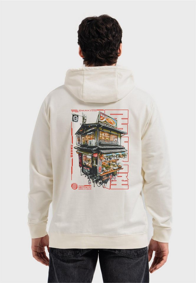 Oldskull Kapuzensweatshirt Asian Neo Tokyo Floating Izakaya Graphic mit futuristischem Backprint von Oldskull