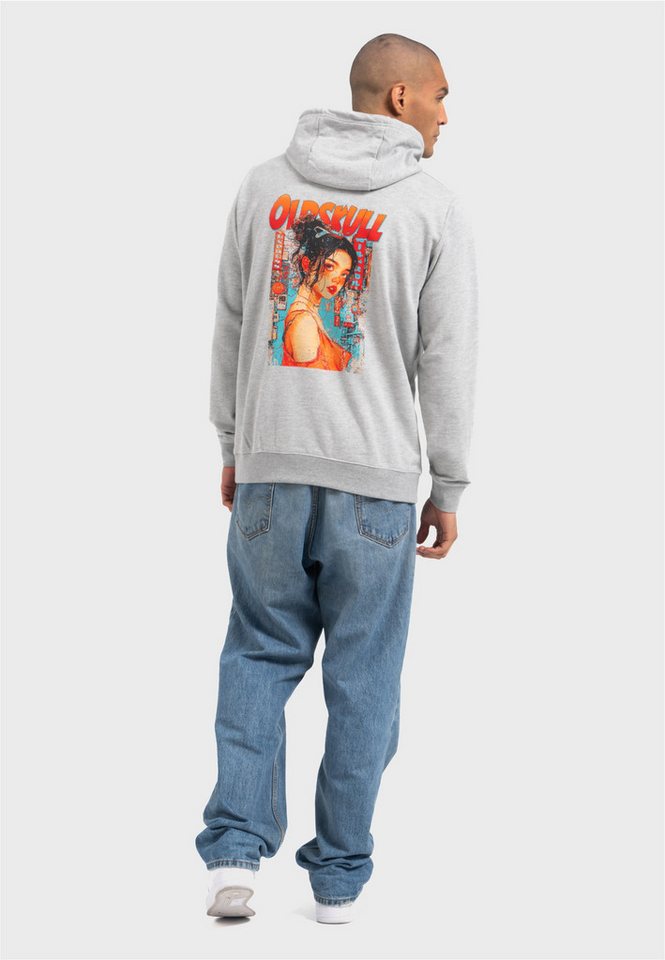 Oldskull Kapuzensweatshirt Retro Pixel Lady Logo Graphic im zeitlosen Retro-Design mit Vintage-Print von Oldskull