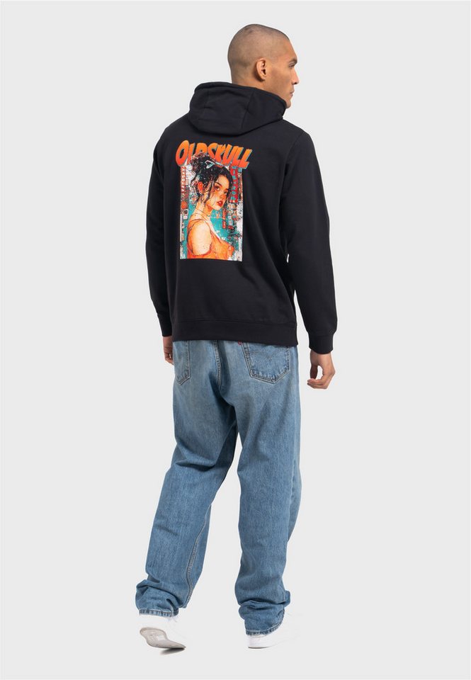 Oldskull Kapuzensweatshirt Retro Pixel Lady Logo Graphic im zeitlosen Retro-Design mit Vintage-Print von Oldskull