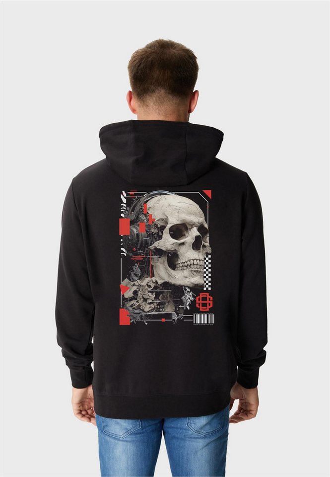 Oldskull Kapuzensweatshirt Xtreme futuristic skull headphones graphic mit modernem Motivprint von Oldskull