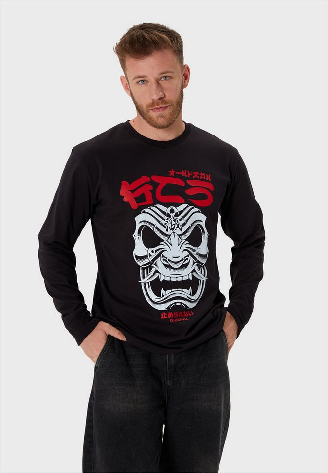 Oldskull Langarmshirt Asian Mask (1-tlg) mit coolem Oni-Masken-Print von Oldskull