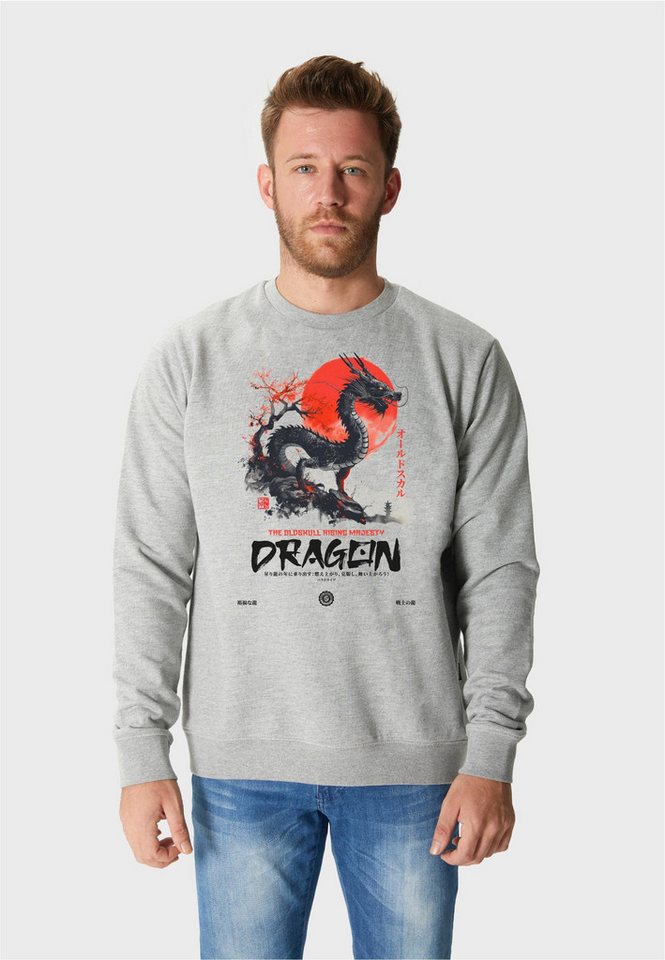 Oldskull Sweatshirt Asian Dragon Spirit Graphic mit fernöstlichem Motivprint von Oldskull