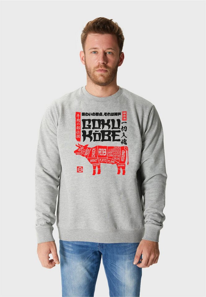 Oldskull Sweatshirt Asian Kobe Beef Butcher Chart Graphic mit fernöstlichem Motivprint von Oldskull