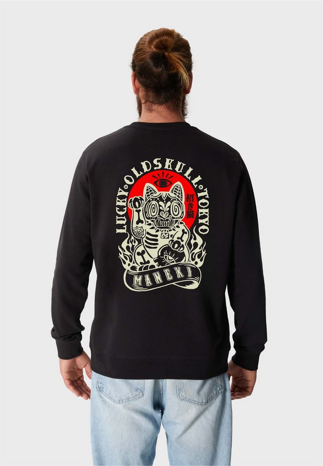 Oldskull Sweatshirt Asian Rebel Cat Kanji Graphic Traditionelles fernöstliches Motiv von Oldskull
