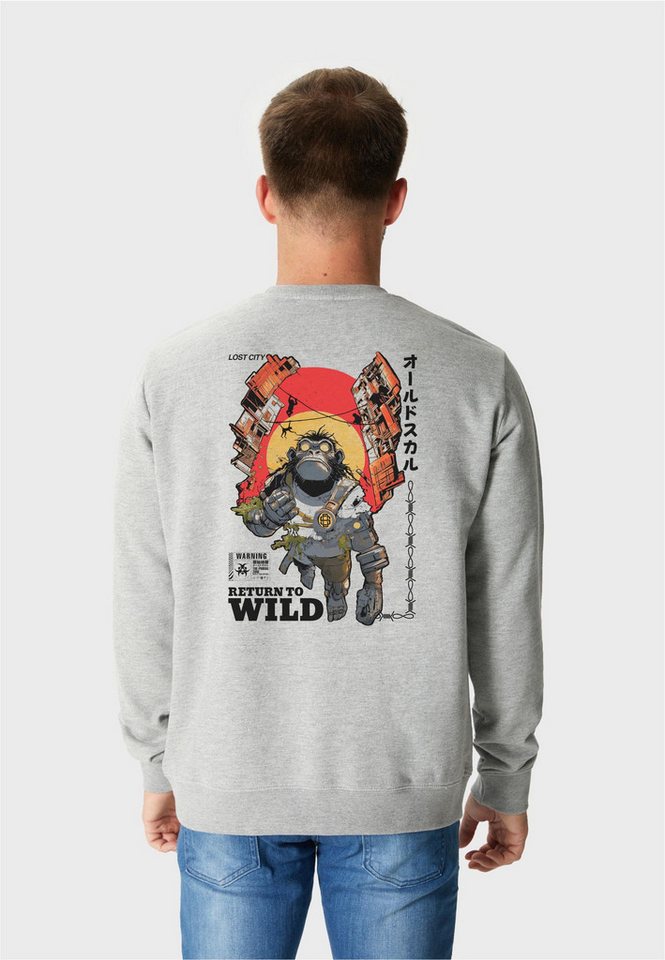 Oldskull Sweatshirt Wrldvibe Return to Wild Graphic mit coolem Rückenprint von Oldskull
