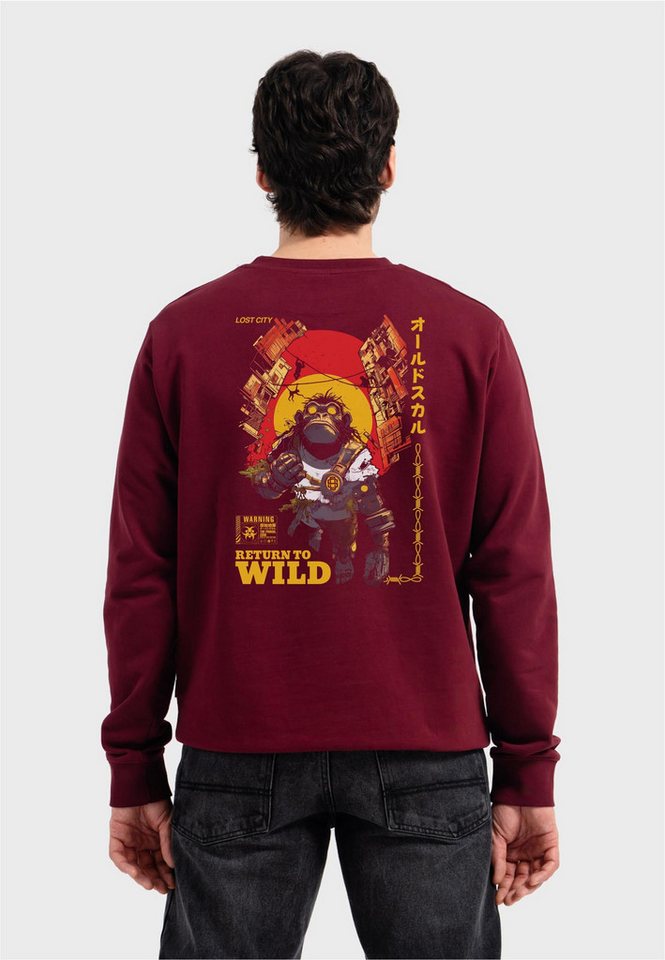 Oldskull Sweatshirt Wrldvibe Return to Wild Graphic mit coolem Rückenprint von Oldskull