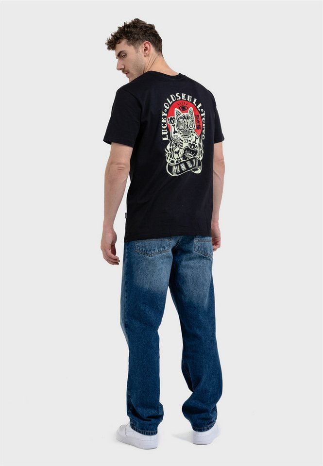 Oldskull T-Shirt ASIAN REBEL CAT KANJI GRAPHIC (1-tlg) mit coolem Backprint von Oldskull