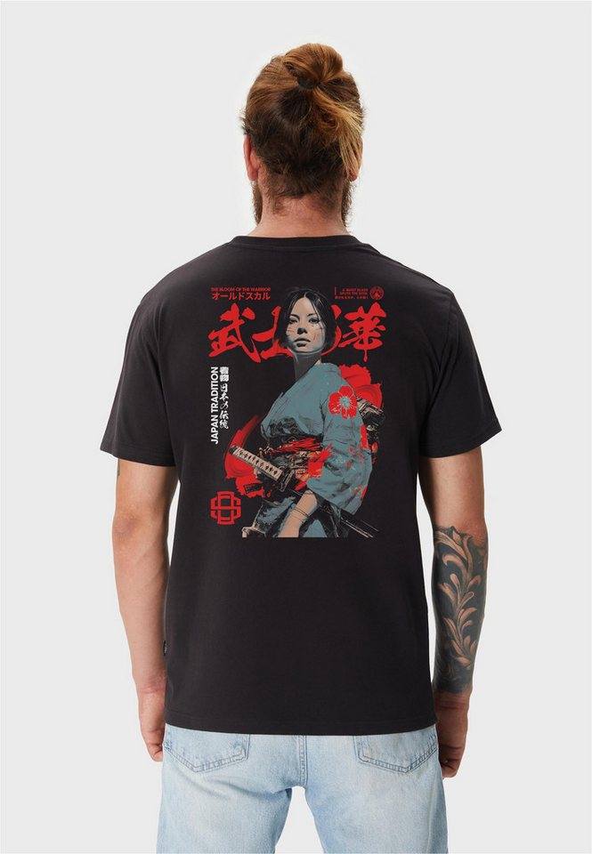 Oldskull T-Shirt Asian Blossom Warrior Graphic mit fernöstlichem Motivprint von Oldskull