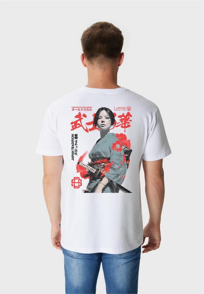 Oldskull T-Shirt Asian Blossom Warrior Graphic mit fernöstlichem Motivprint von Oldskull