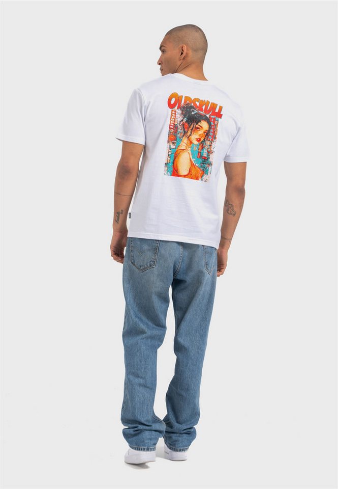 Oldskull T-Shirt Retro Pixel Lady Logo im zeitlosen Design mit Retro-Motiv von Oldskull