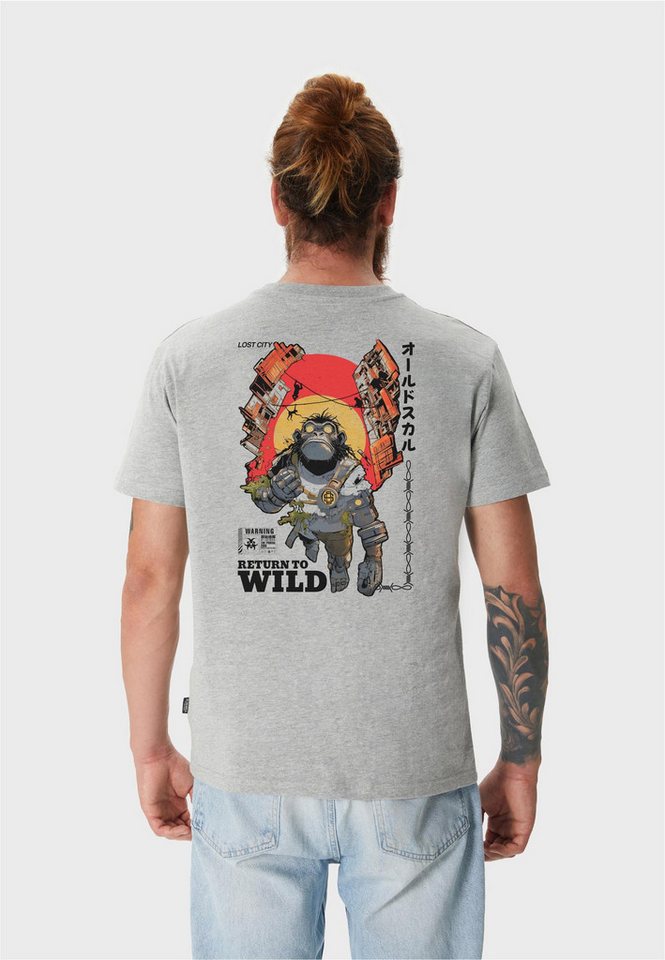 Oldskull T-Shirt Wrldvibe Return to Wild Graphic mit coolem Rückenprint von Oldskull