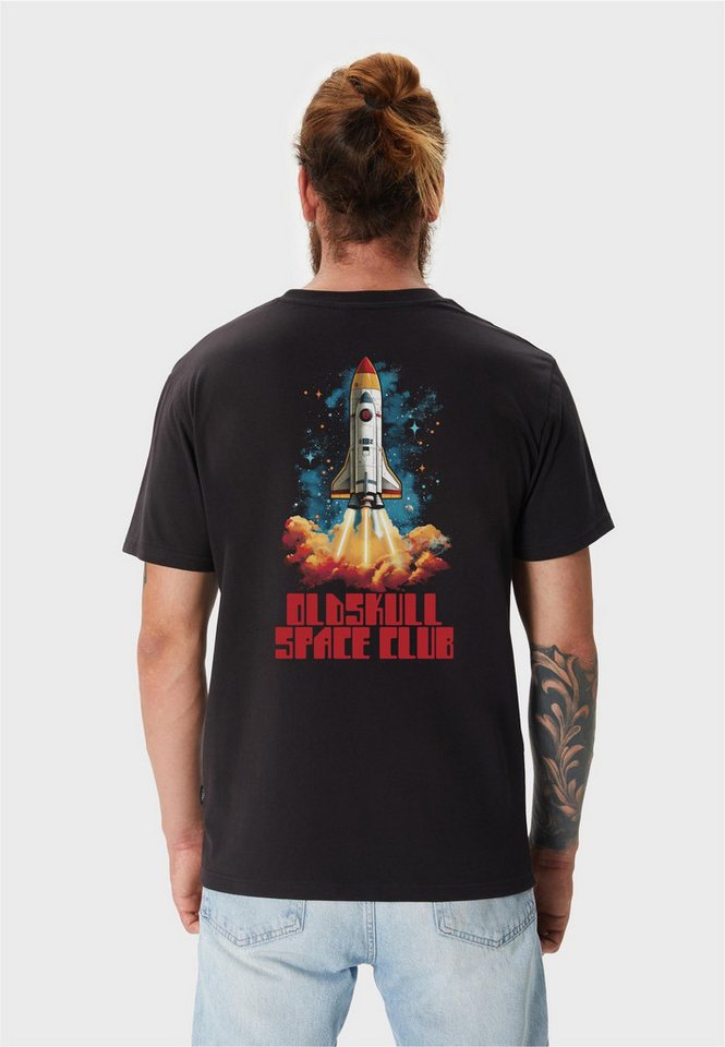 Oldskull T-Shirt Wrldvibe Space Rocket Launch Graphic mit coolem Rückenprint von Oldskull
