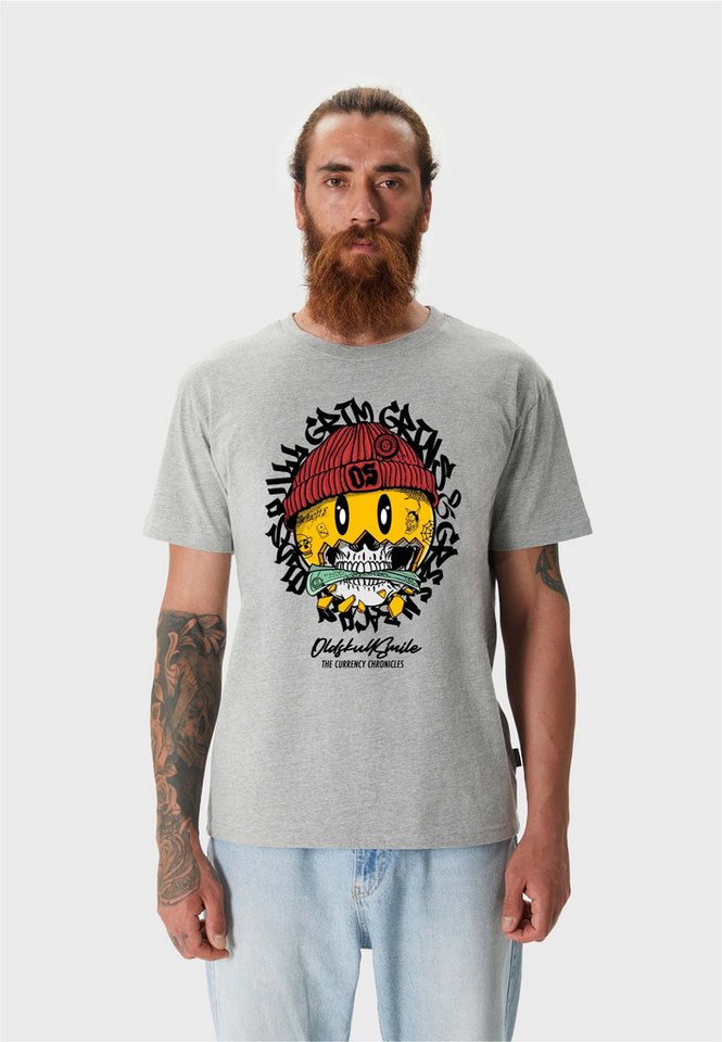 Oldskull T-Shirt Xtreme Smiley Cash Skull Graphic Vintage-Vibe in modernem Look von Oldskull