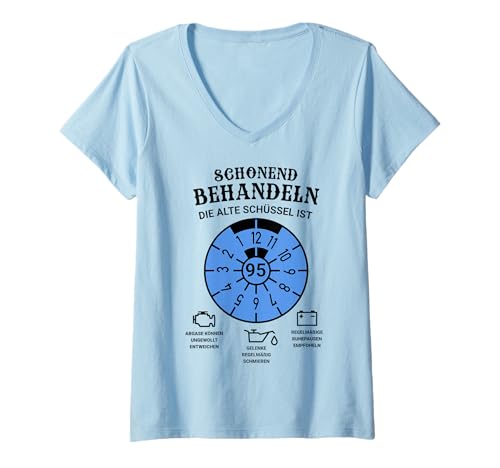 Damen 95. Geburtstag Mann HU Oldtimer Auto Witzig 95 Jahre T-Shirt mit V-Ausschnitt Damen 95. Geburtstag Mann HU Oldtimer Auto Witzig 95 Jahre T-Shirt mit V-Ausschnitt von Oldtimer Geburtstag Männer Geschenkideen