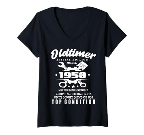 Damen Oldtimer Sonderausgabe 1953 Limitierte Auflage 1953 Vintage T-Shirt mit V-Ausschnitt von Oldtimer Special Edition 1953