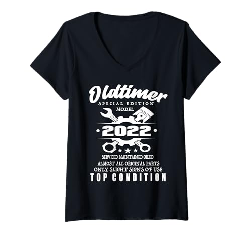 Damen Oldtimer Sonderausgabe 2022 Limitierte Auflage 2022 Vintage T-Shirt mit V-Ausschnitt von Oldtimer Special Edition 2022