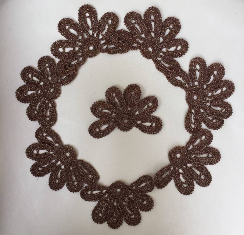 Häkelfaden Blume Gehäkelte Applikation Schokobraun Lurex Motiv Gehäkelt 4Er Set Damen Accessoire Häkelfaden Blume Gehäkelte Applikation Schokobraun Lurex Motiv Gehäkelt 4Er Set Damen Accessoire von OlenasDesign