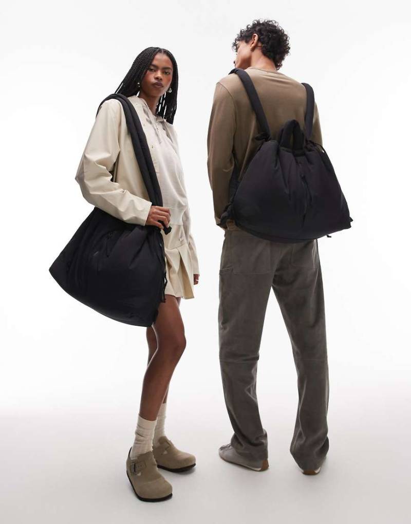 OLEND - Ona - Große Multiwear-Umhängetasche in Schwarz aus weichem Nylon von Olend