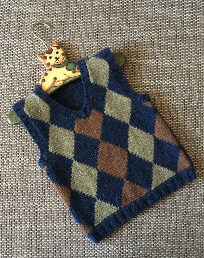Shetland Wolle Weste, Argyle Baby Jungen Strickweste Aus Weicher von OlgAgata