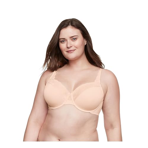Olga Damen Plus Size Cloud 9 Underwire Contour Bra with Lace BH mit voller Abdeckung, Undurchsichtige, Butterscotch, 100D von Olga