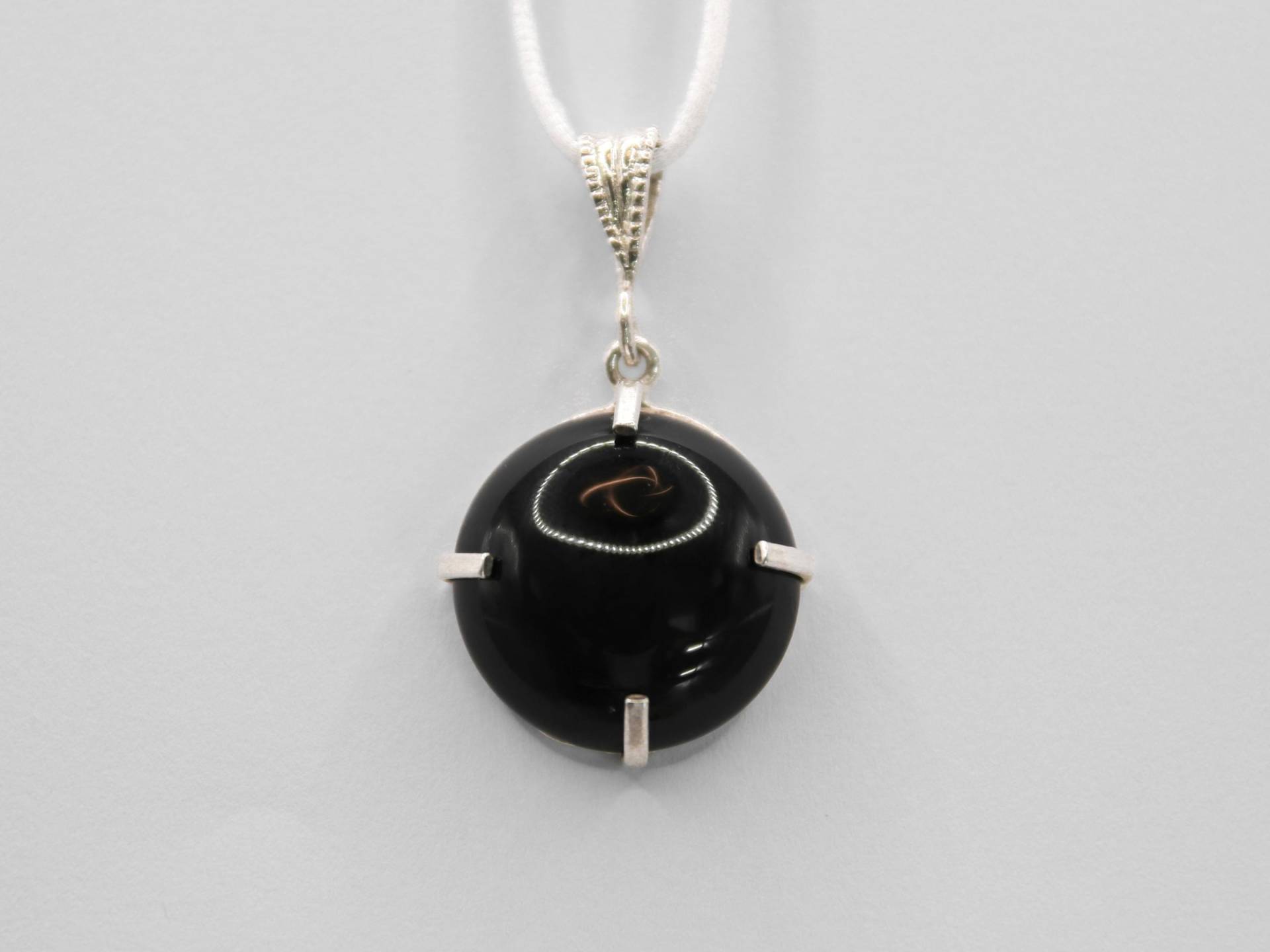 Vintage 925Er Silberanhänger Mit Schwarzem Onyx von OlgaAustria